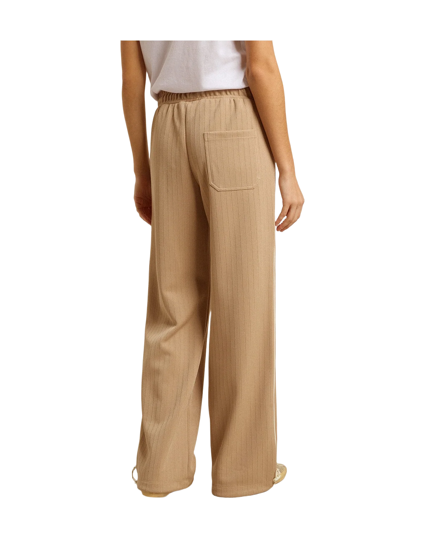 Women | Light Beige Joggers With White Logo | Pale Khaki x Papyrus - Image 6