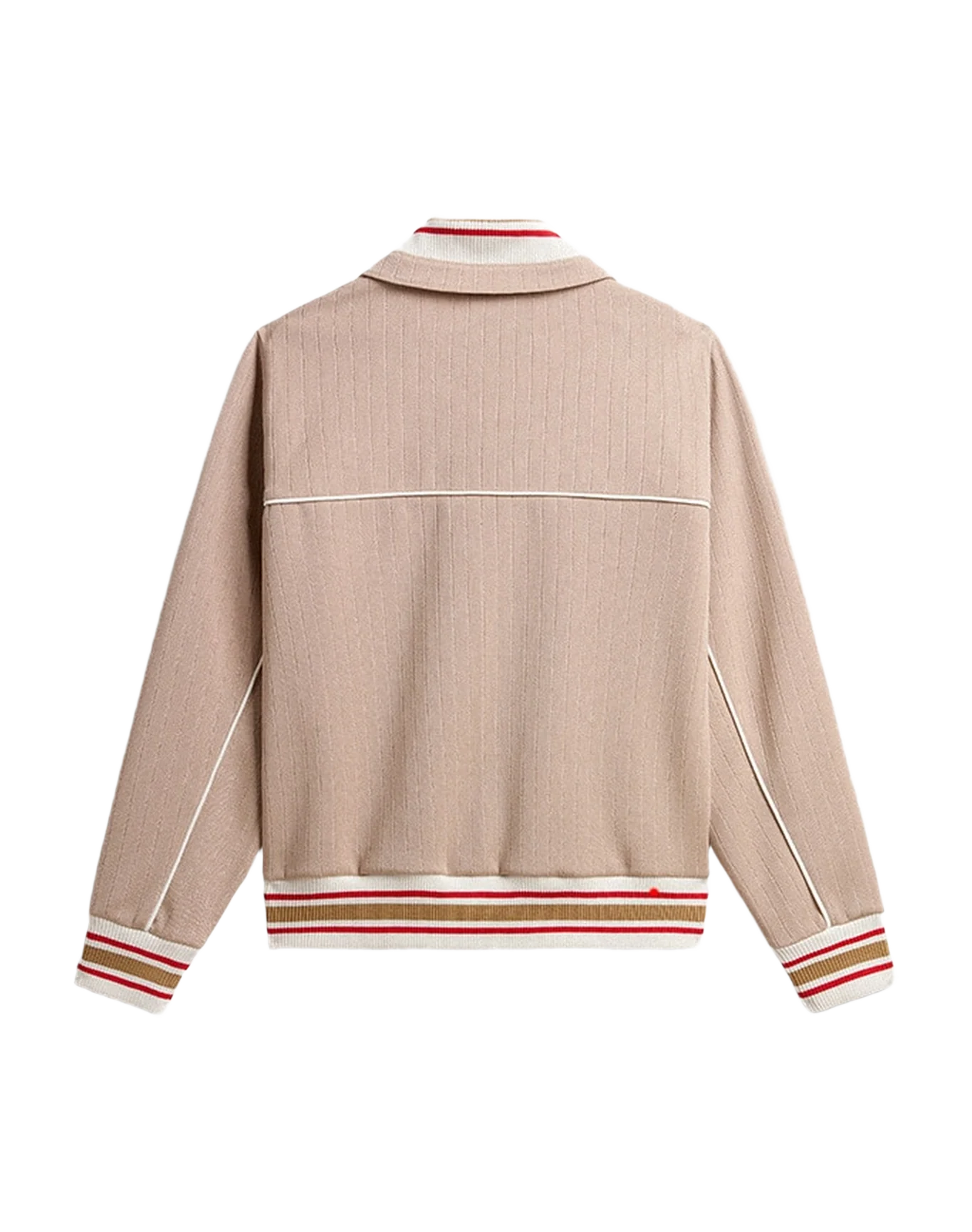 Women | Light Beige Zipped Sweatshirt With White Logo | Pale Khaki x Papyrus - Image 6