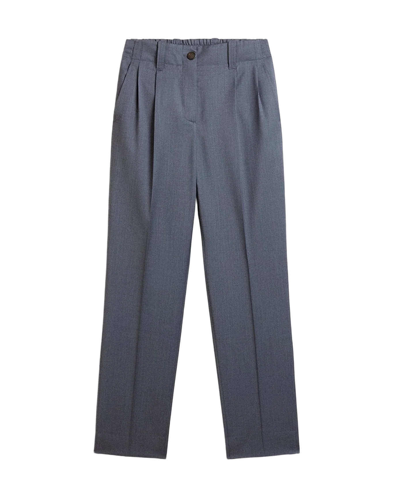 Women | Loose Pants In Baby Blue Wool | Grisallie - Image 9