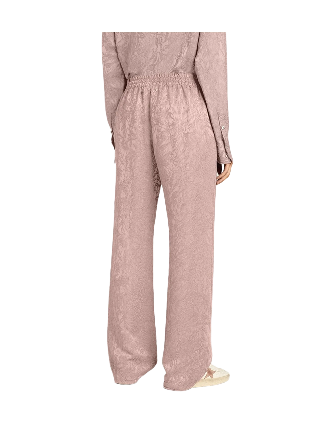 Women | Pink Viscose Pants With Floral Pattern | Woodrose - Image 11