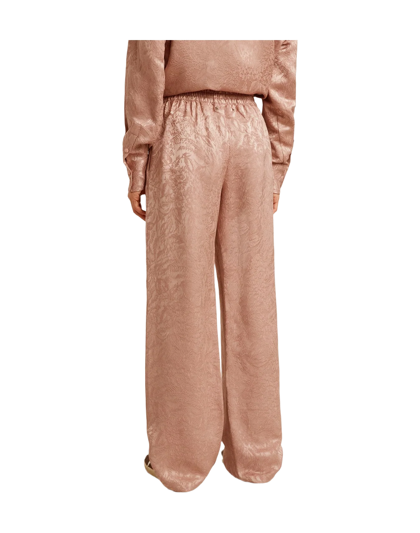 Women | Pink Viscose Pants With Floral Pattern | Woodrose - Image 5