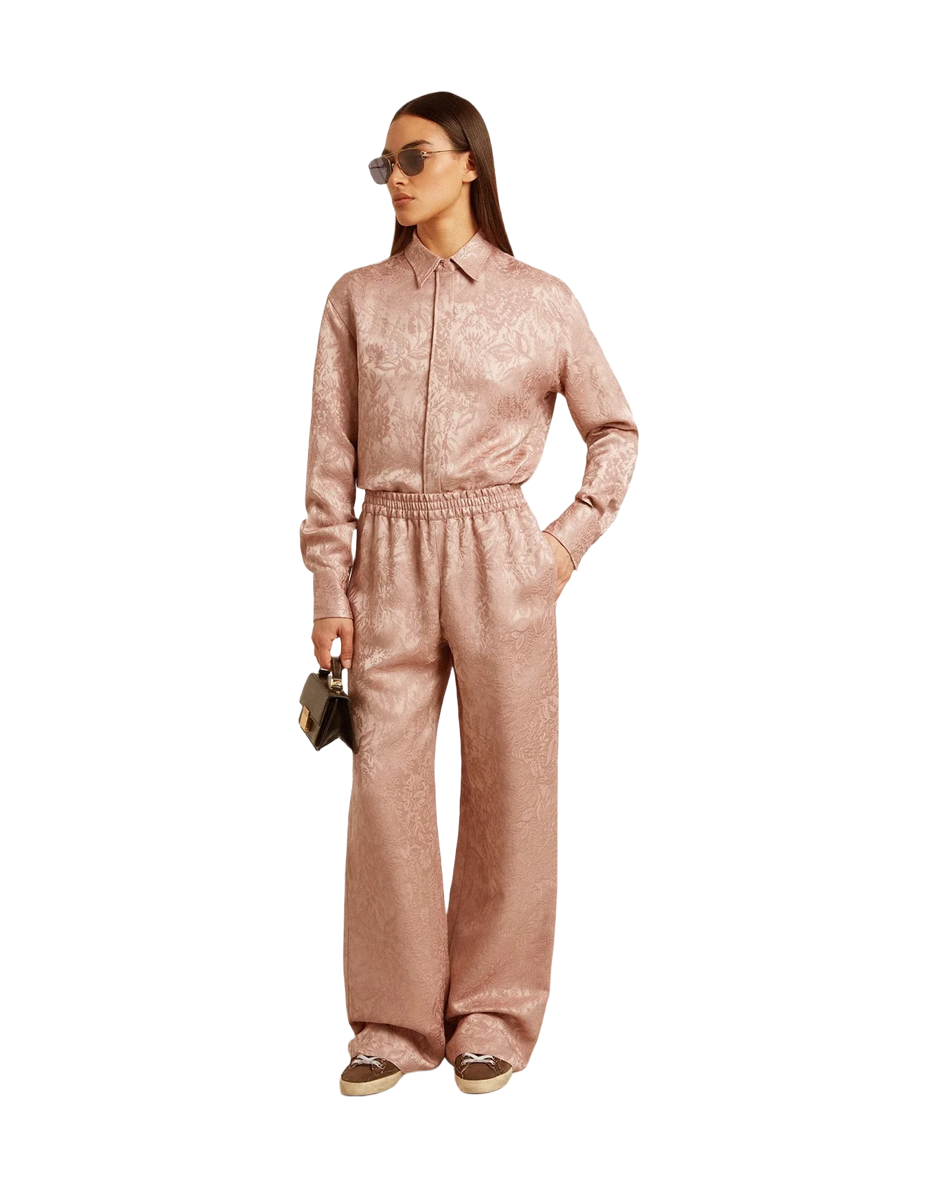 Women | Pink Viscose Shirt With Floral Pattern | Woodrose - Image 4