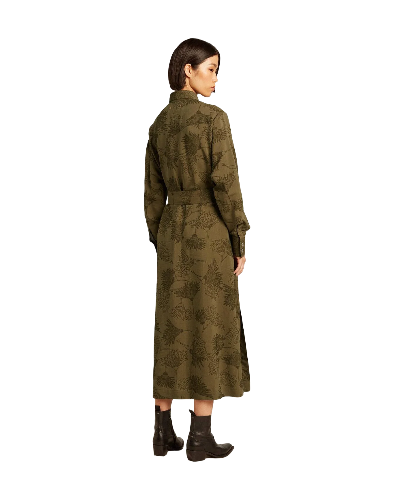 Women | Viscose And Cotton Shirt Dress With Floral Print | Kalamata - Image 2