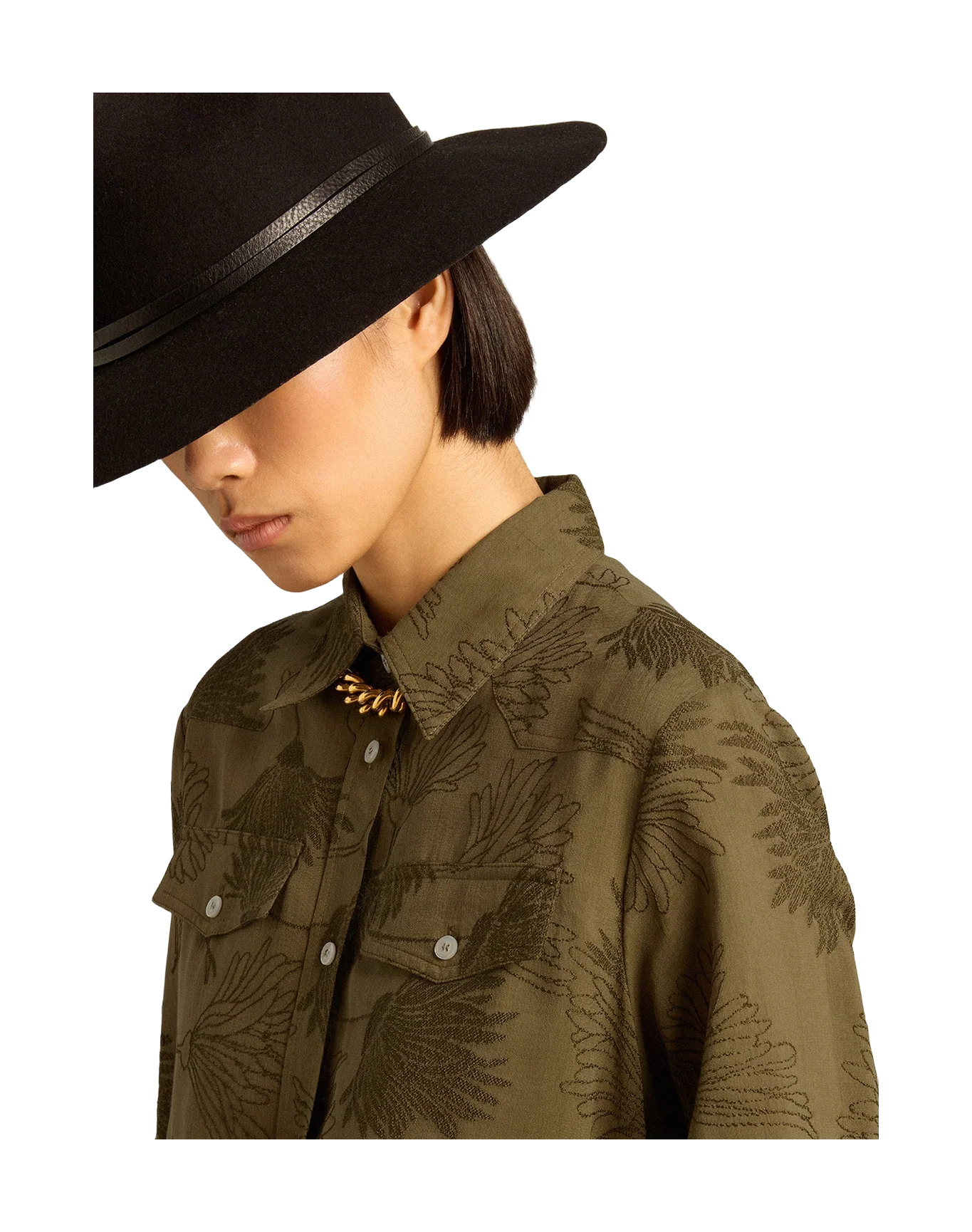 Women | Viscose And Cotton Shirt Dress With Floral Print | Kalamata - Image 7