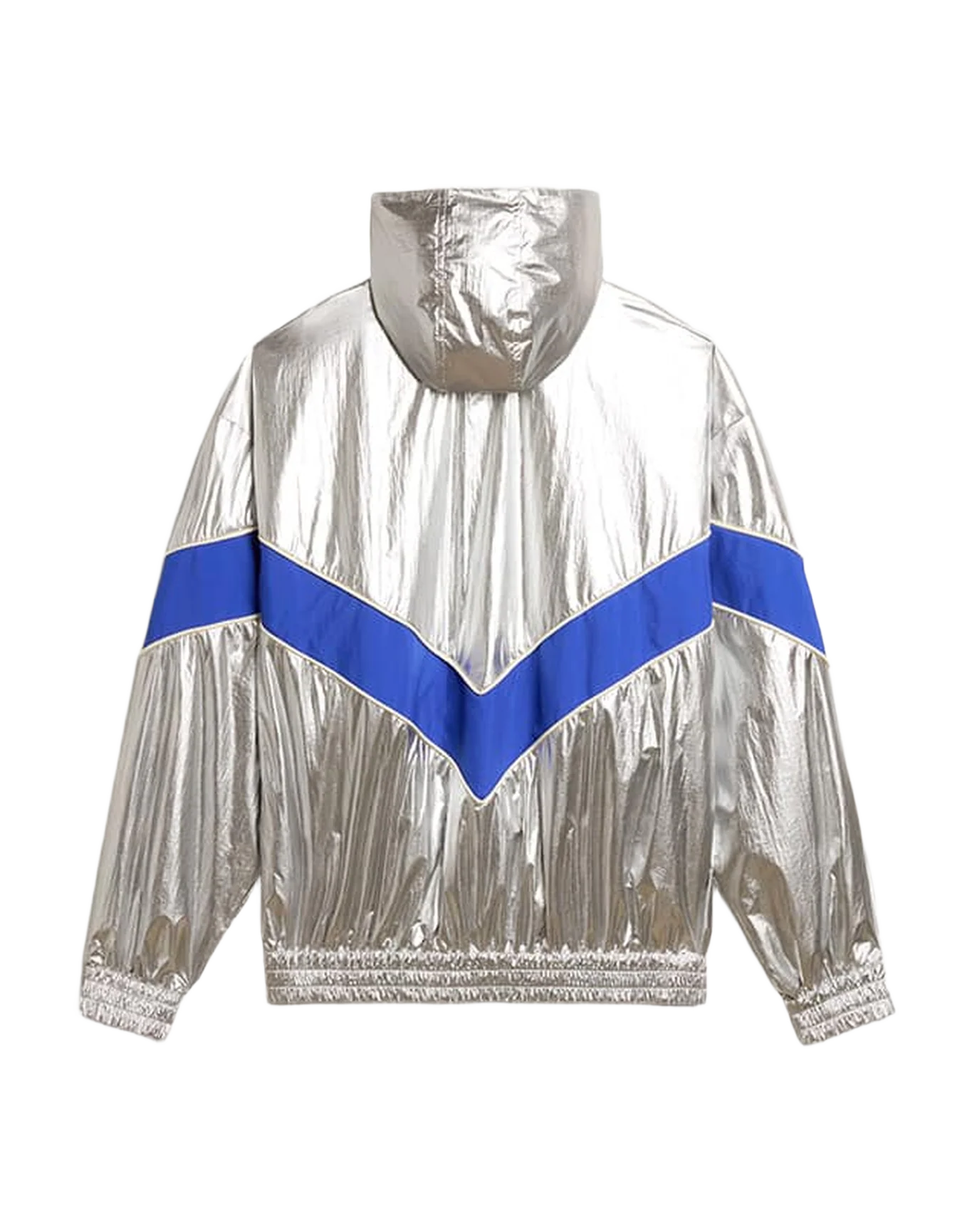 Women | Windcheater In Technical Fabric | Silver x Marathon Blue - Image 5