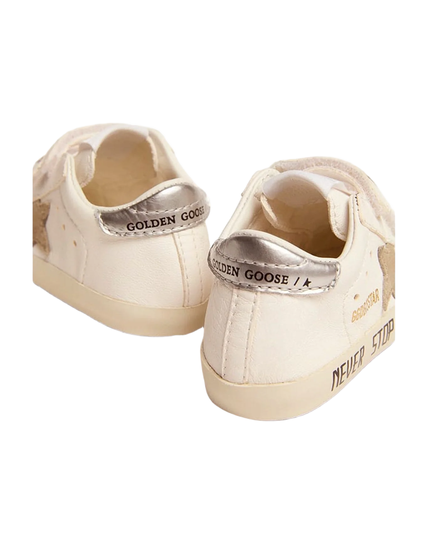 Kids | Baby Old School with Dove Gray Suede Star | White x Taupe x Silver