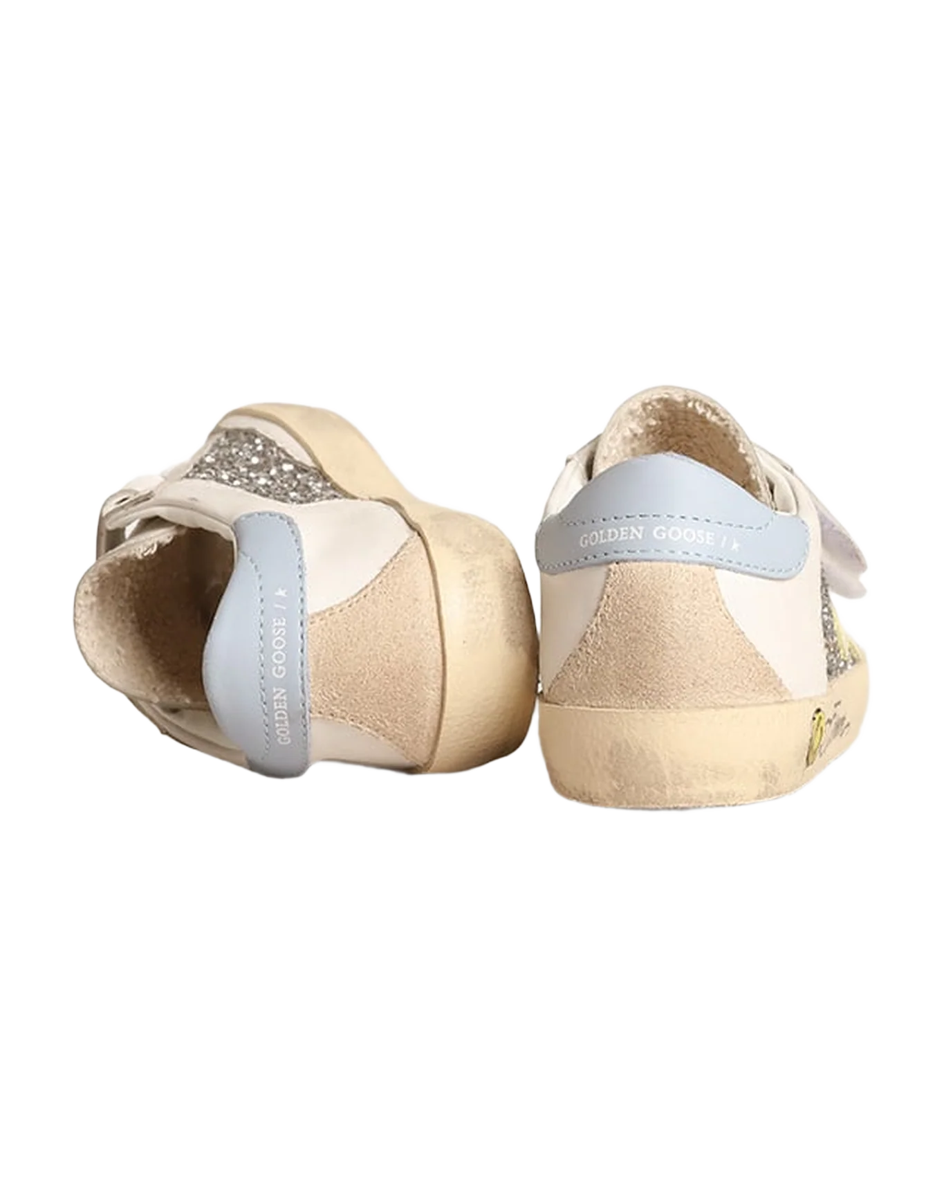 Kids | Bio-Based Old School Junior with Yellow Star & Glitter Inserts | Silver x White x Light Yellow x Powder Blu x Beige - Image 8