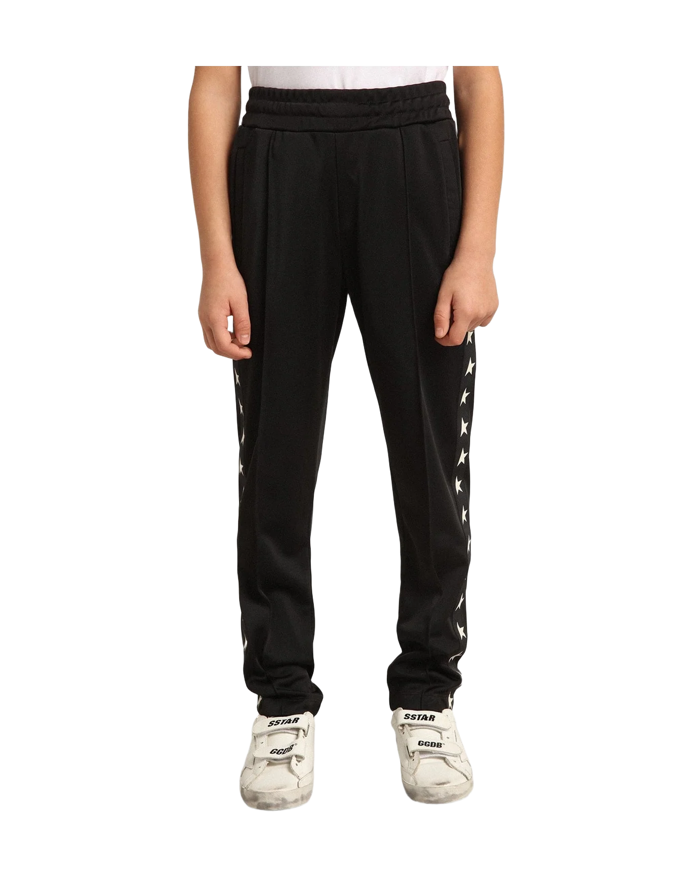 Kids | Black Joggers with Contrasting White Stars | Black x White