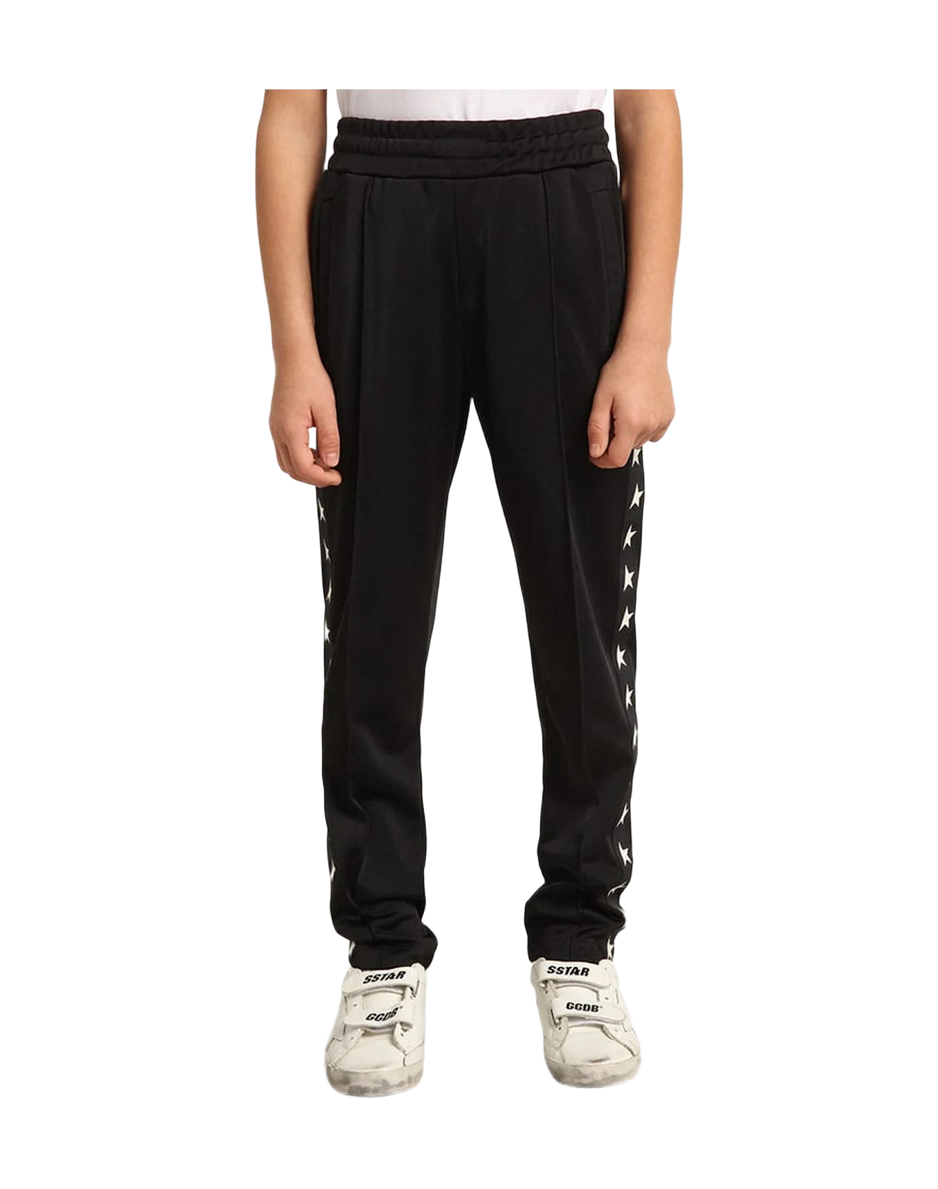 Kids | Black Joggers with Contrasting White Stars | Black x White - Image 8
