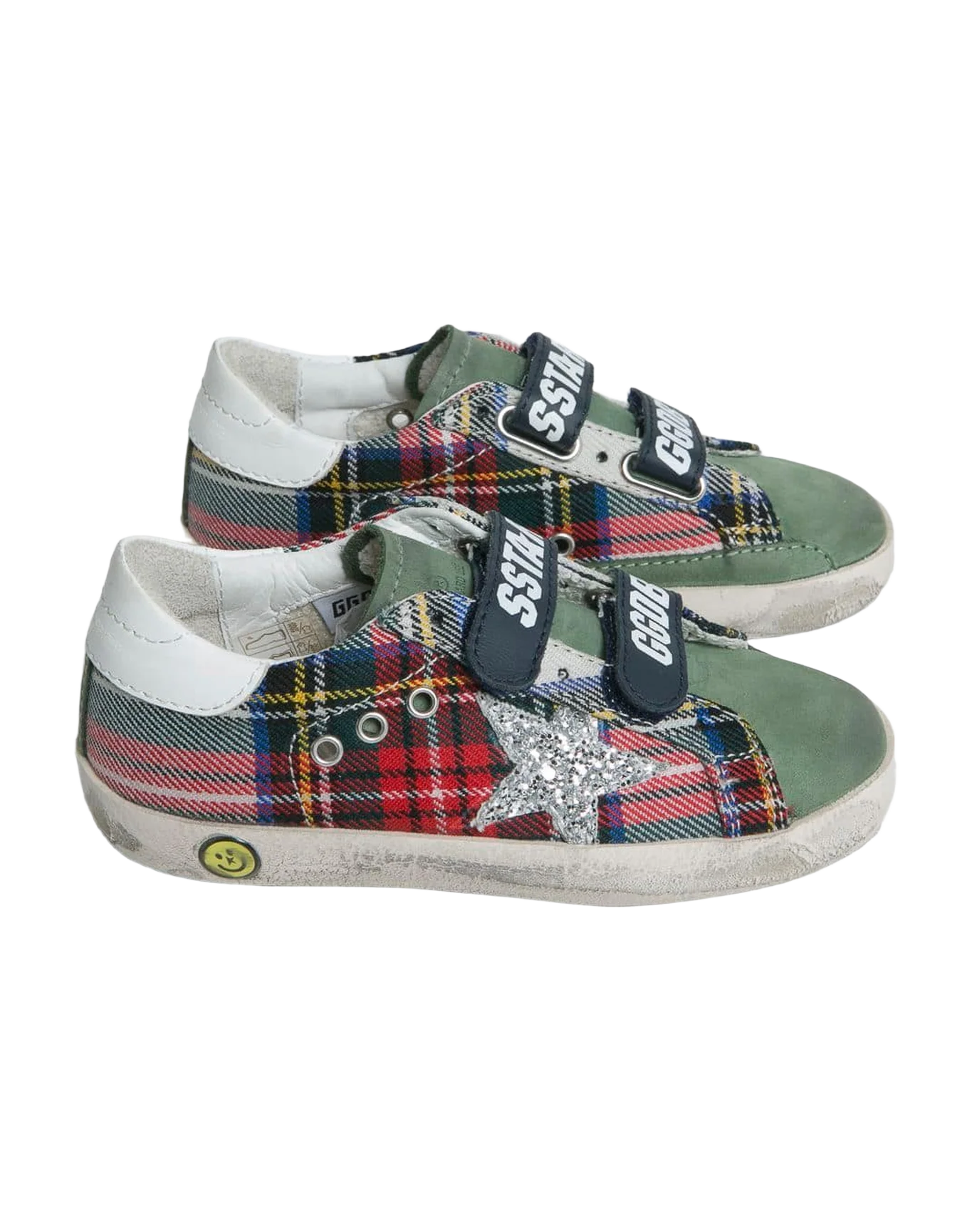 Kids | Checkered Super-Star Sneakers with Glittered Star & Straps (V2) - Image 2