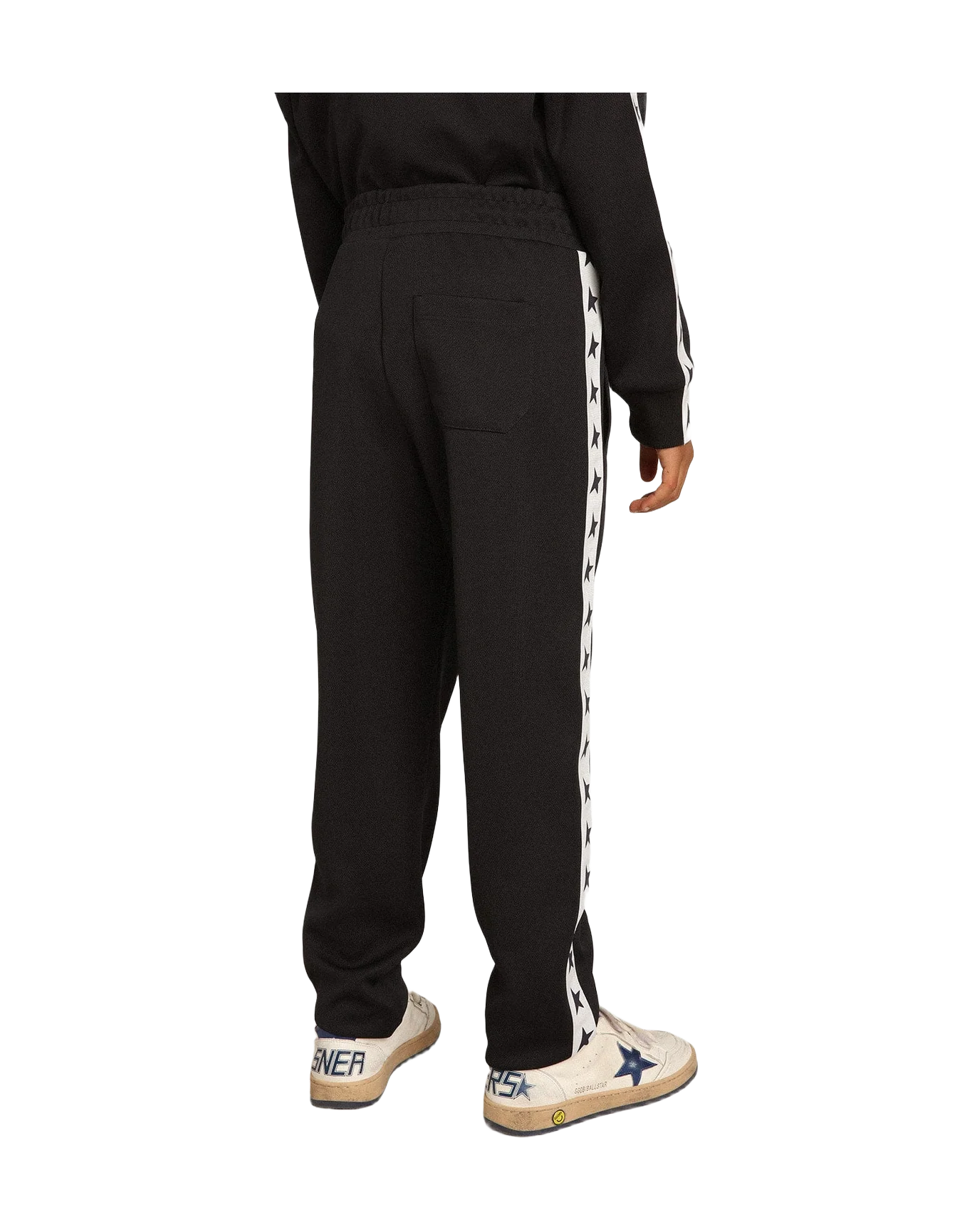 Kids | Dark Blue Joggers with White Strip & Contrasting Stars | Dark Blue x White - Image 6