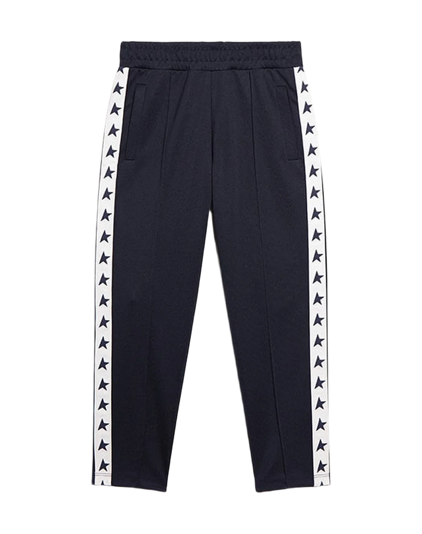 Kids | Dark Blue Joggers with White Strip & Contrasting Stars | Dark Blue x White - Image 7