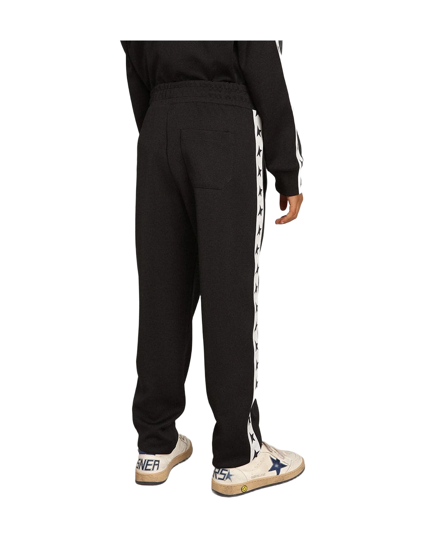 Kids | Dark Blue Joggers with White Strip & Contrasting Stars | Dark Blue x White - Image 8