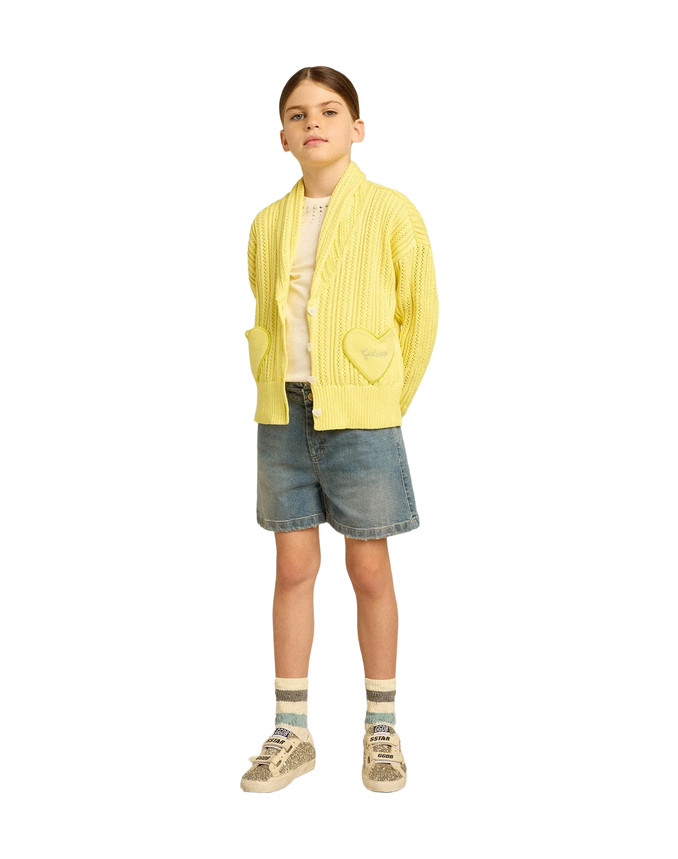 Kids | Denim Shorts with Distressed Finish | Medium Blue - Image 11