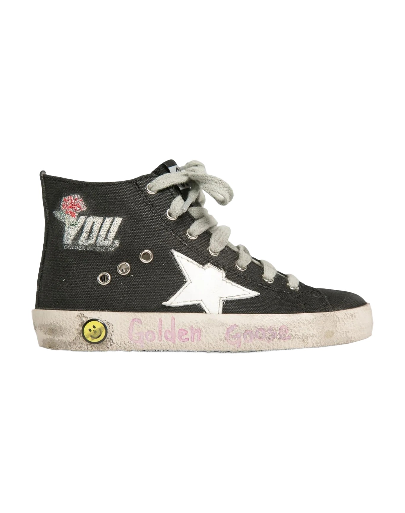 Kids | Francy Sneakers Black Canvas & Violet Glitter Memory