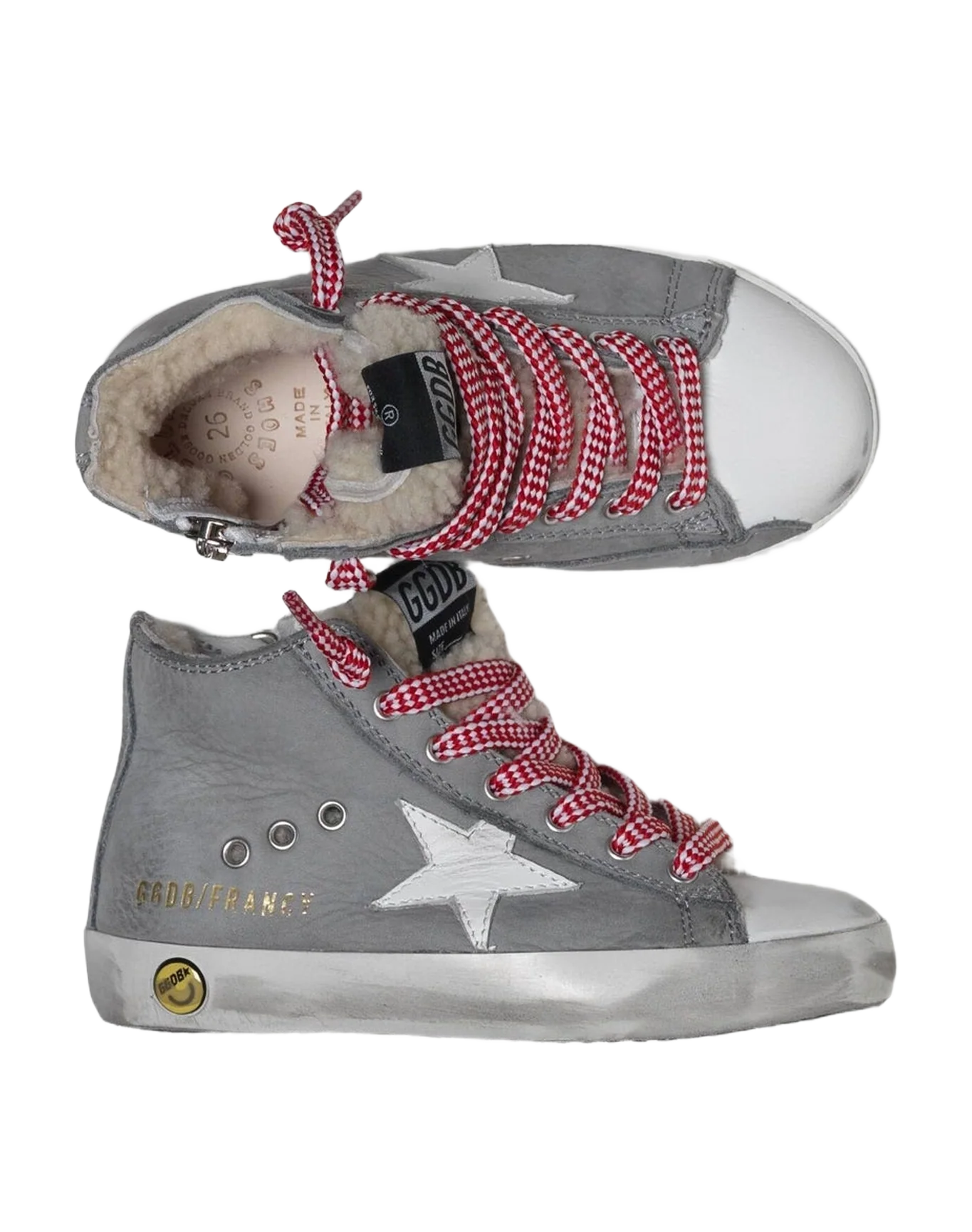 Kids | Francy Sneakers Grey Leather & Internal Shearling (V1)