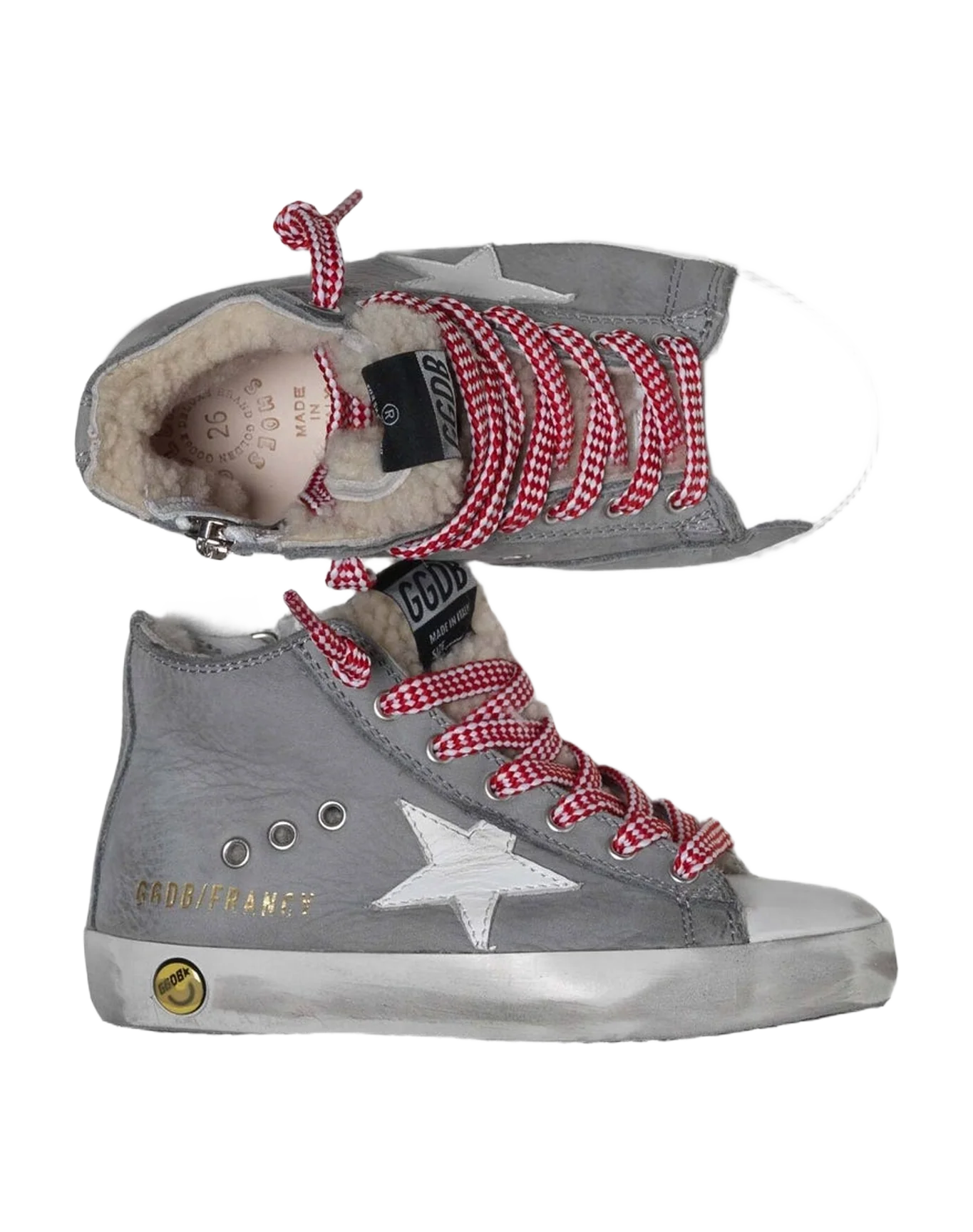 Kids | Francy Sneakers Grey Leather & Internal Shearling (V2)