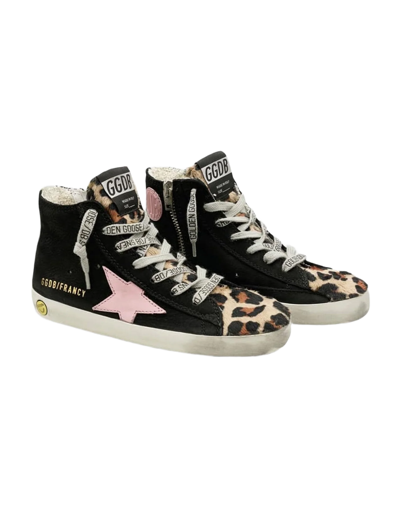 Kids | Francy Sneakers Made Of Nubuck & Pony Skin with A Leopard Print.