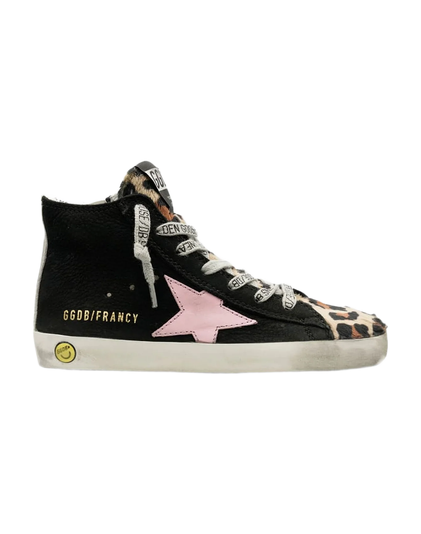Kids | Francy Sneakers Made Of Nubuck & Pony Skin with A Leopard Print. - Image 2