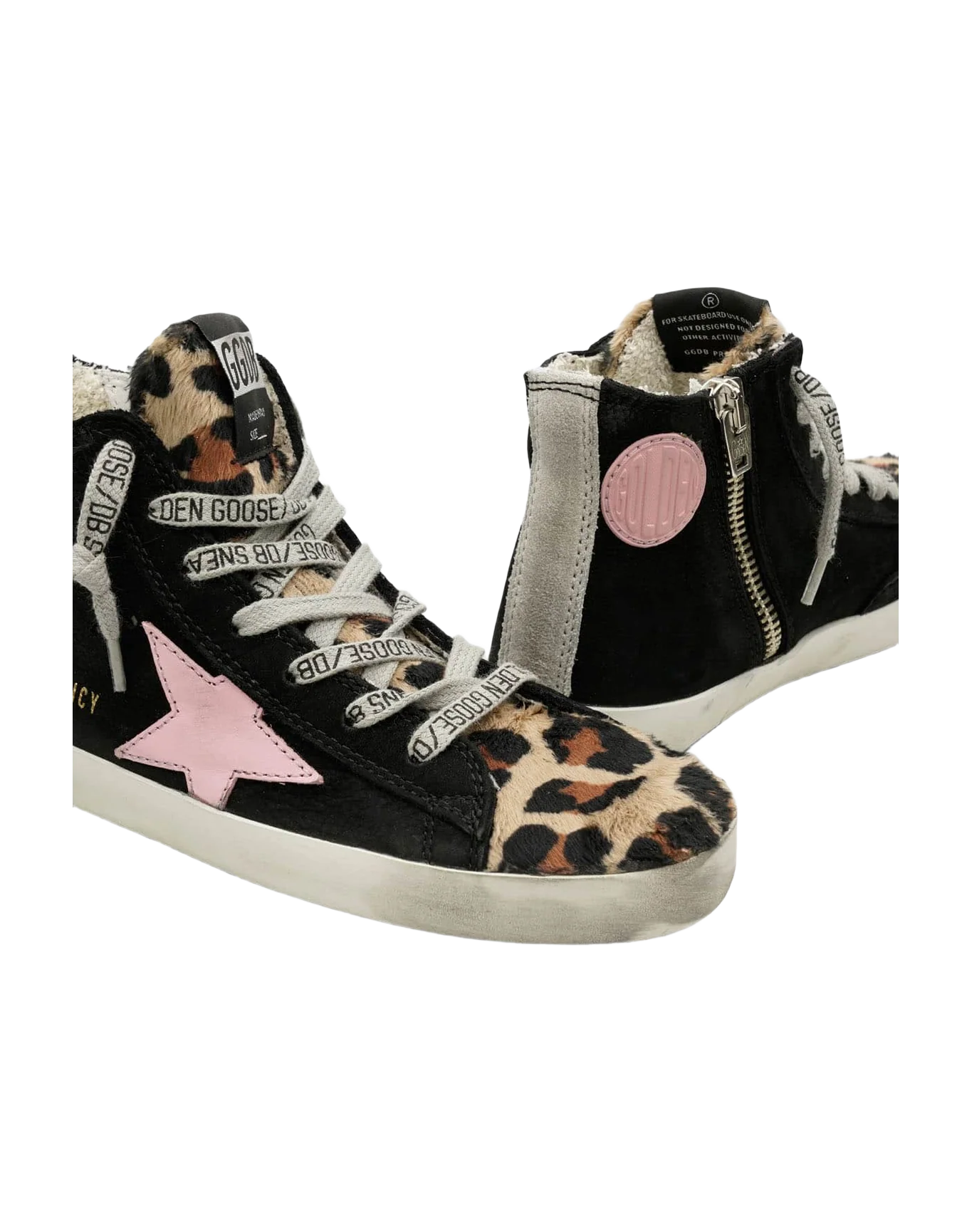 Kids | Francy Sneakers Made Of Nubuck & Pony Skin with A Leopard Print. - Image 3
