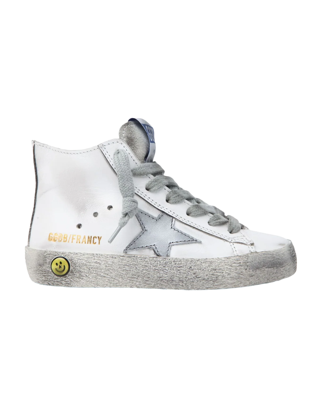 Kids | Francy Sneakers White Leather with Silver Star - Image 2