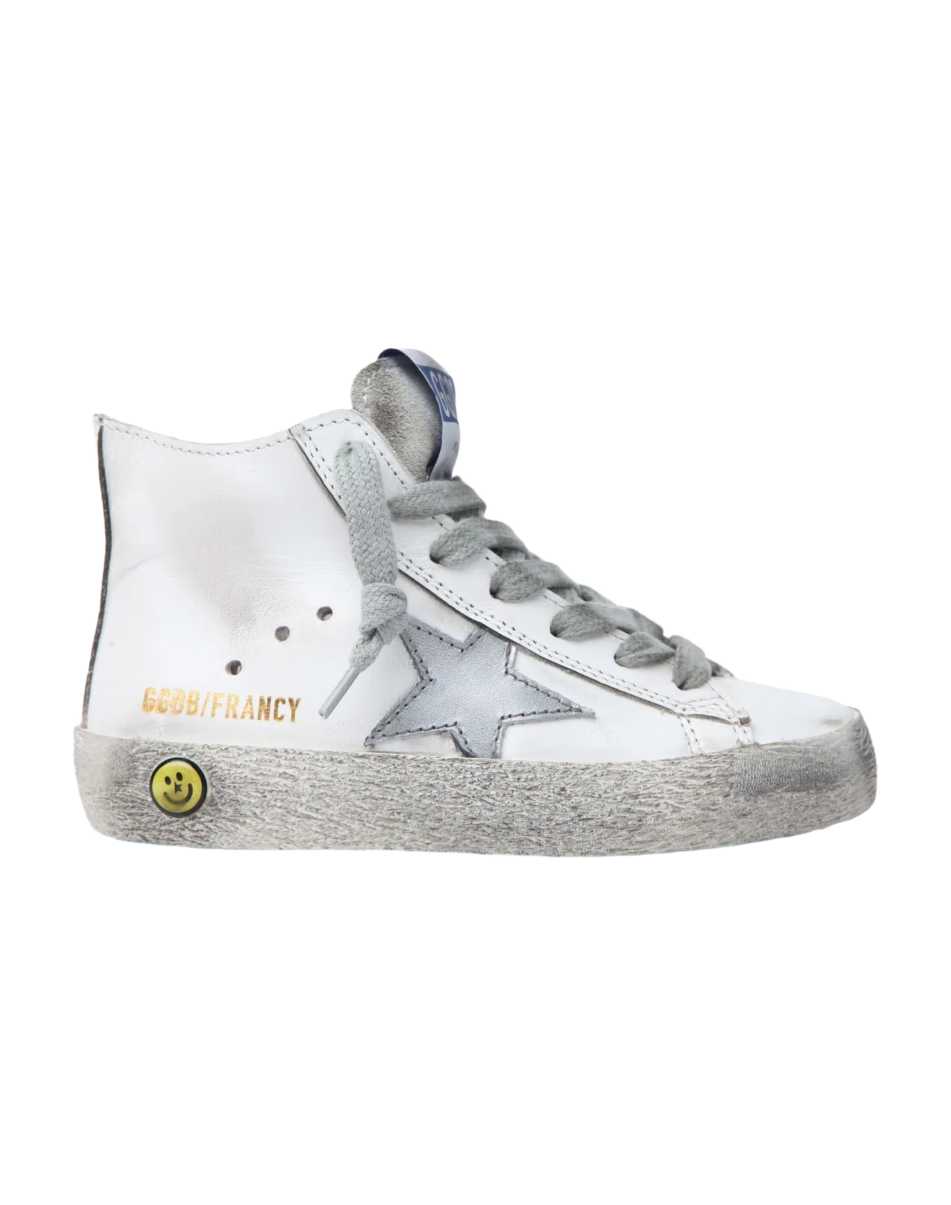 Kids | Francy Sneakers White Leather with Silver Star - Image 3