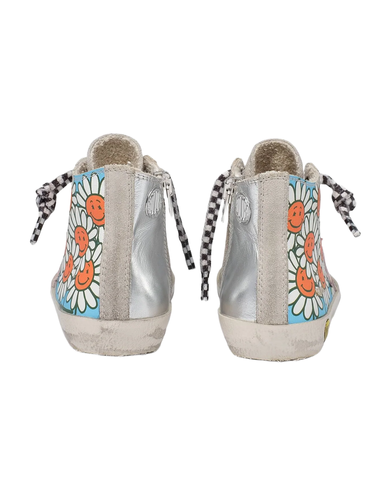 Kids | Francy Young Sneakers Floreal Print with Pink Leather Star | Multicolor x White x Rose Quartz x Ice - Image 3