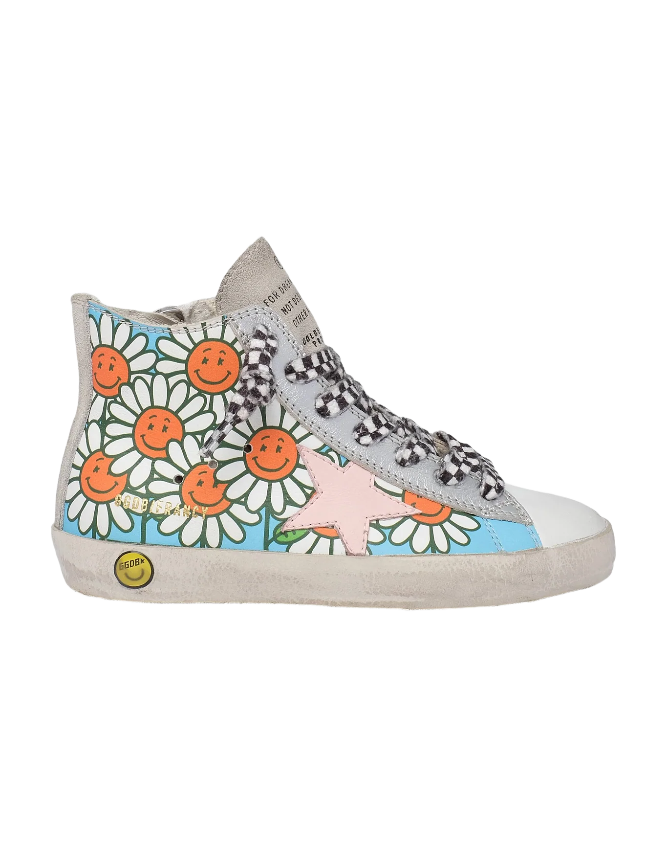 Kids | Francy Young Sneakers Floreal Print with Pink Leather Star | Multicolor x White x Rose Quartz x Ice - Image 4