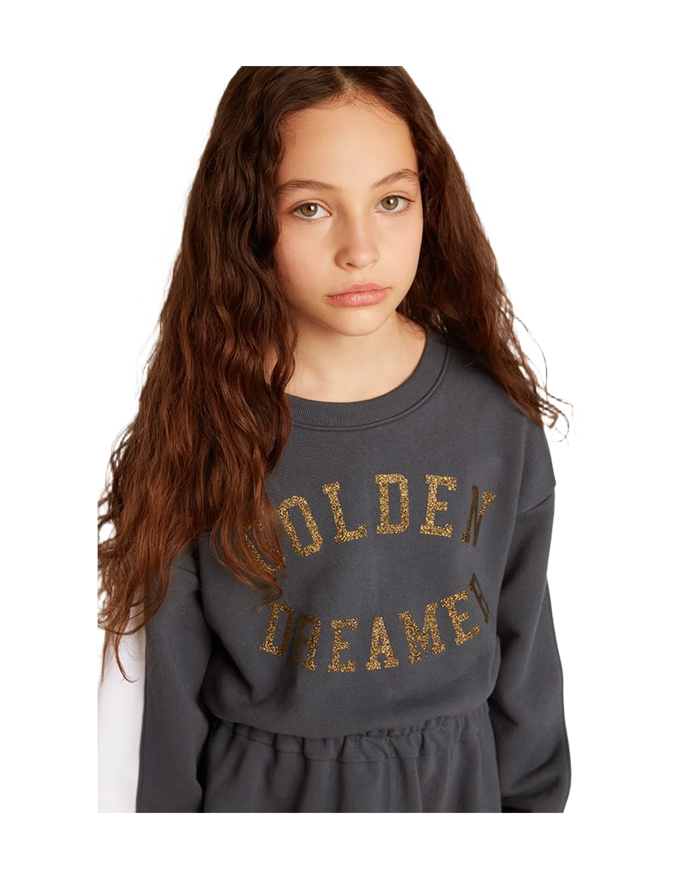 Kids | Grey Dress with Logo Front & White Stripes On Sleeves | Sea Storm x Artic Wolf - Image 4
