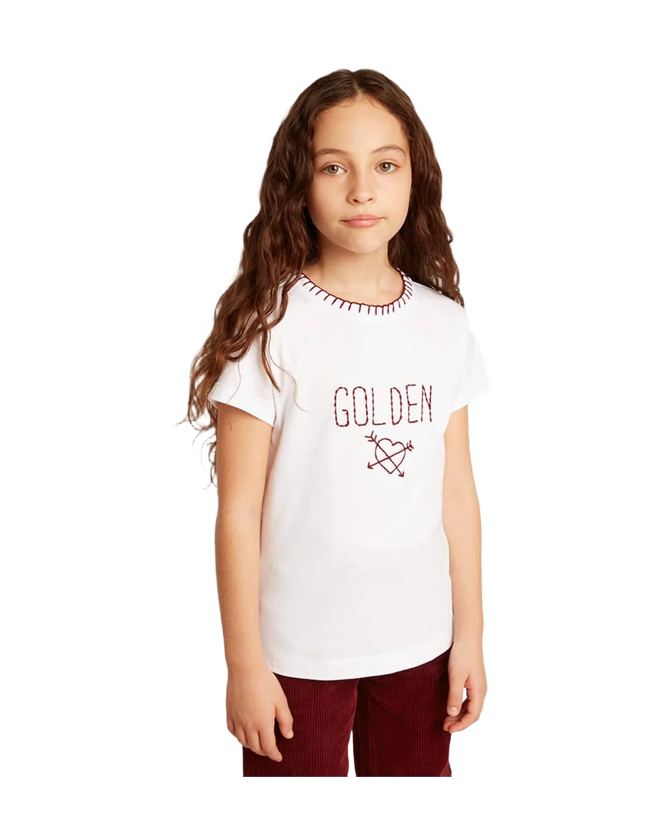 Kids | Hand-Embroidered White Cotton T-Shirt | Optic White - Image 4