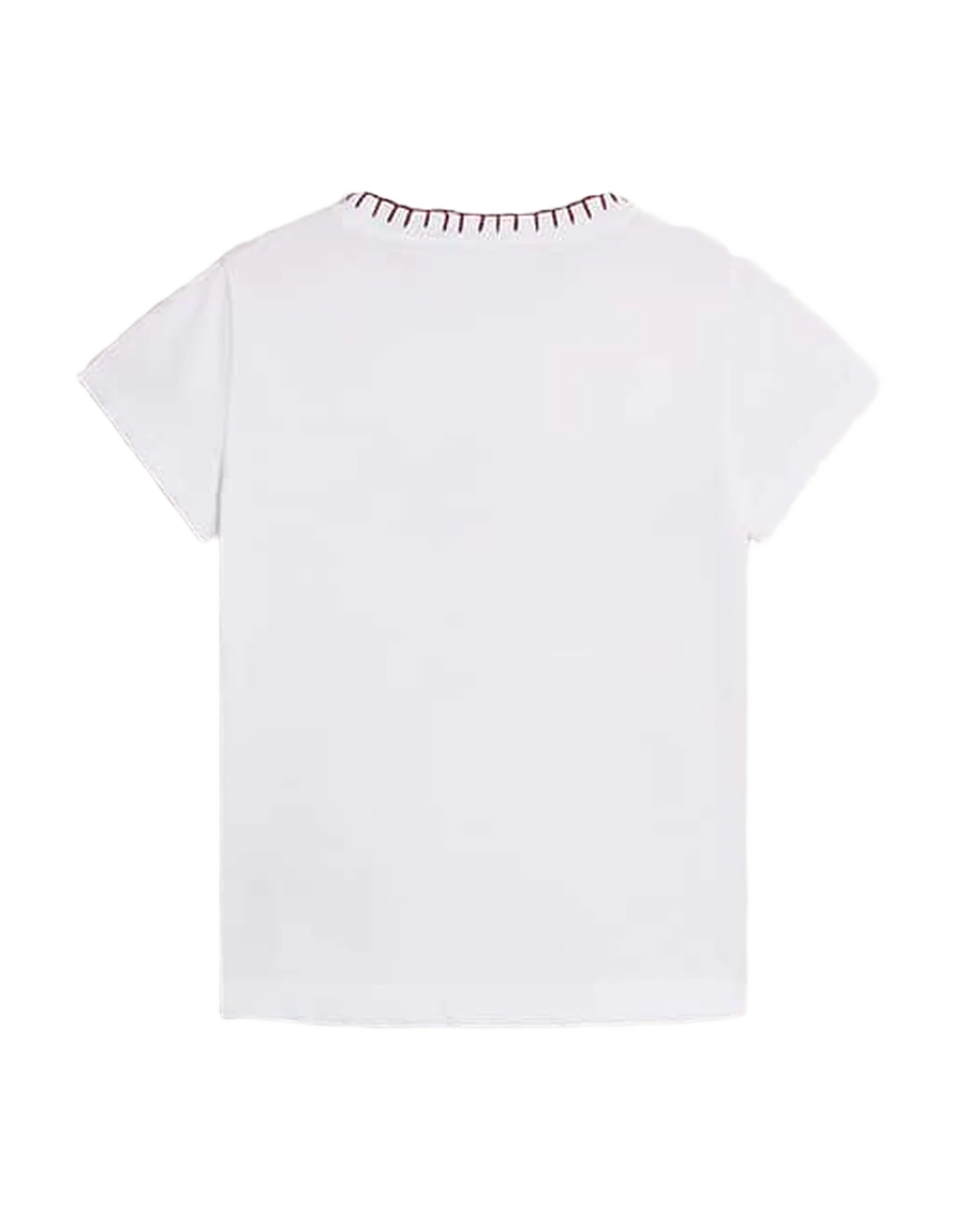 Kids | Hand-Embroidered White Cotton T-Shirt | Optic White - Image 7