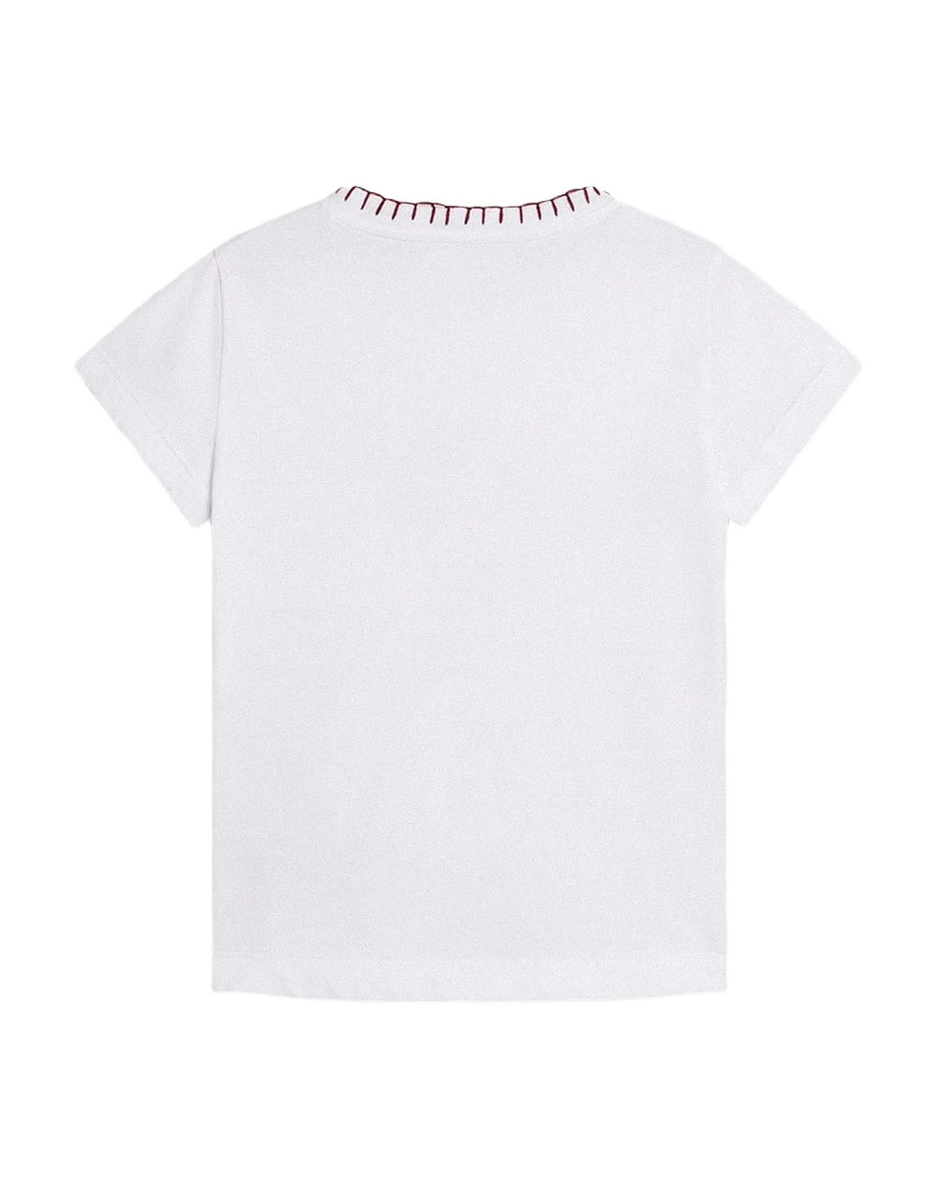 Kids | Hand-Embroidered White Cotton T-Shirt | Optic White - Image 8