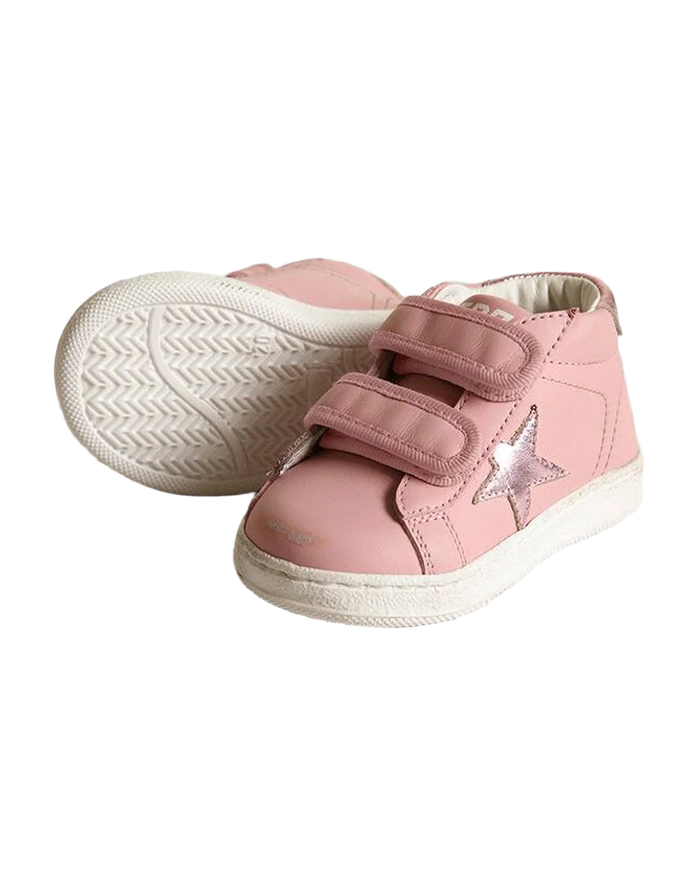 Kids | June Pink Nappa with Pink Metallic Leather Star & Heel Tab | Antique Pink - Image 3