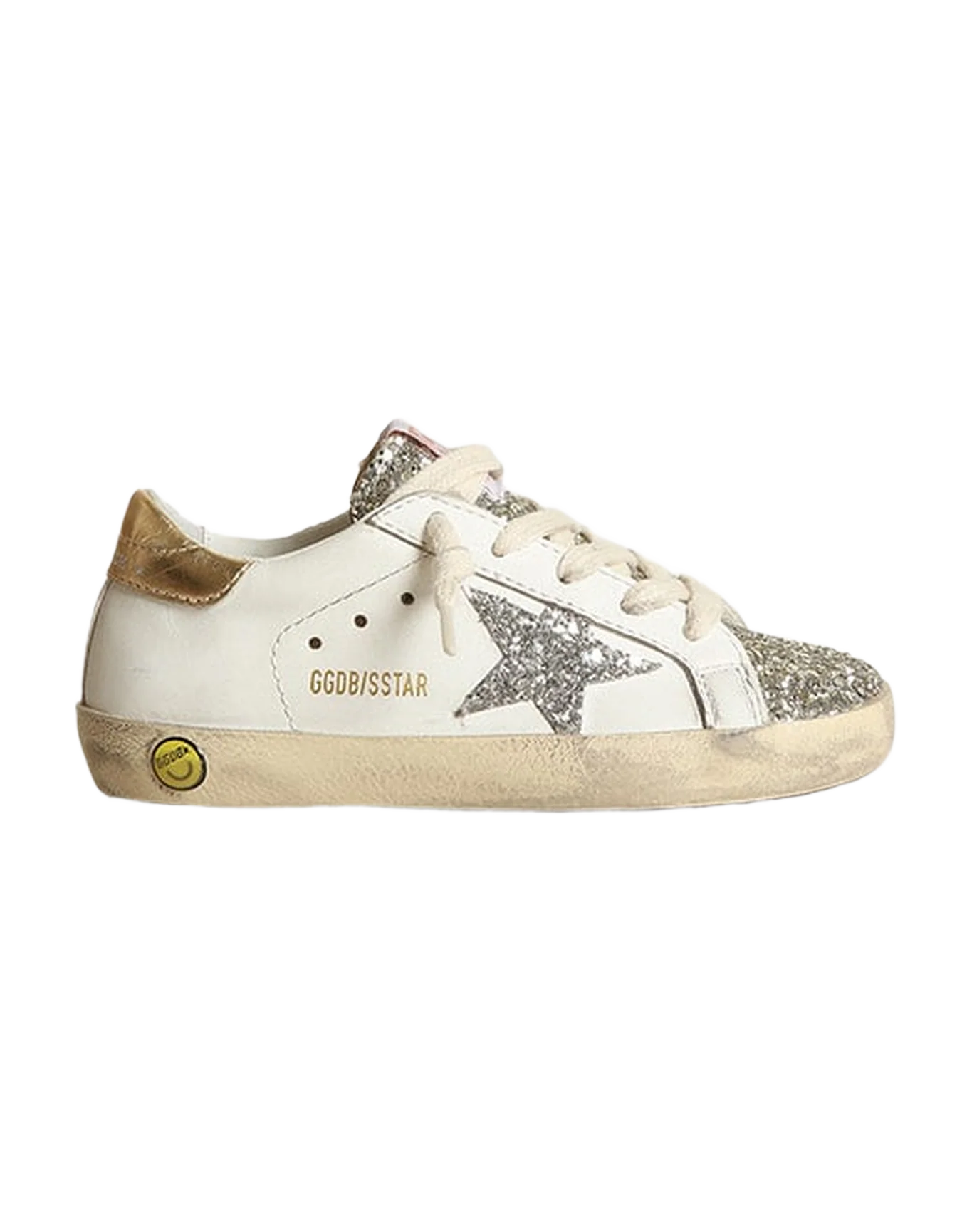 Kids | Junior Super-Star with Silver Glitter Star & Platinum Tongue | White x Silver x Gold - Image 2