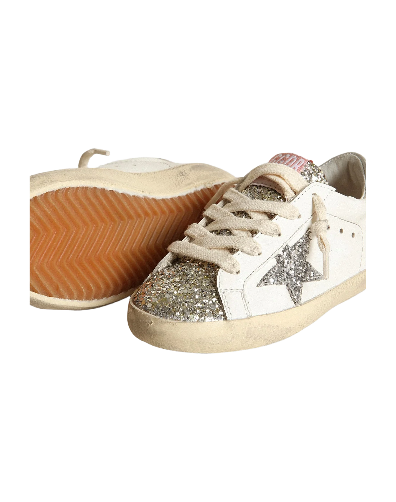 Kids | Junior Super-Star with Silver Glitter Star & Platinum Tongue | White x Silver x Gold - Image 5