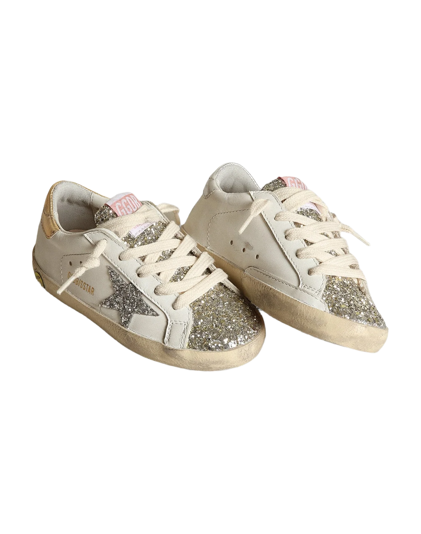 Kids | Junior Super-Star with Silver Glitter Star & Platinum Tongue | White x Silver x Gold - Image 7