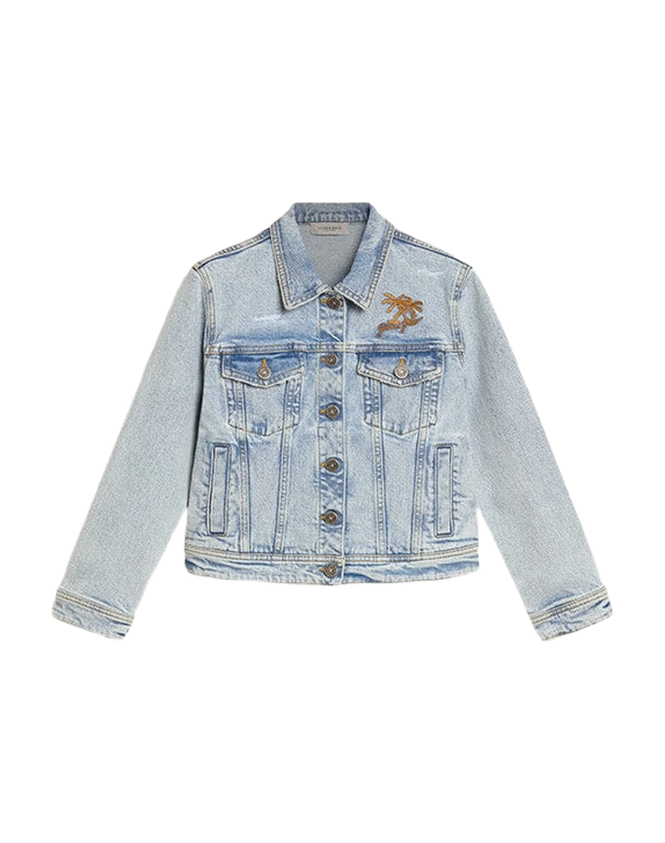 Kids | Light Denim Jacket with Embroidery | Light Blue - Image 10