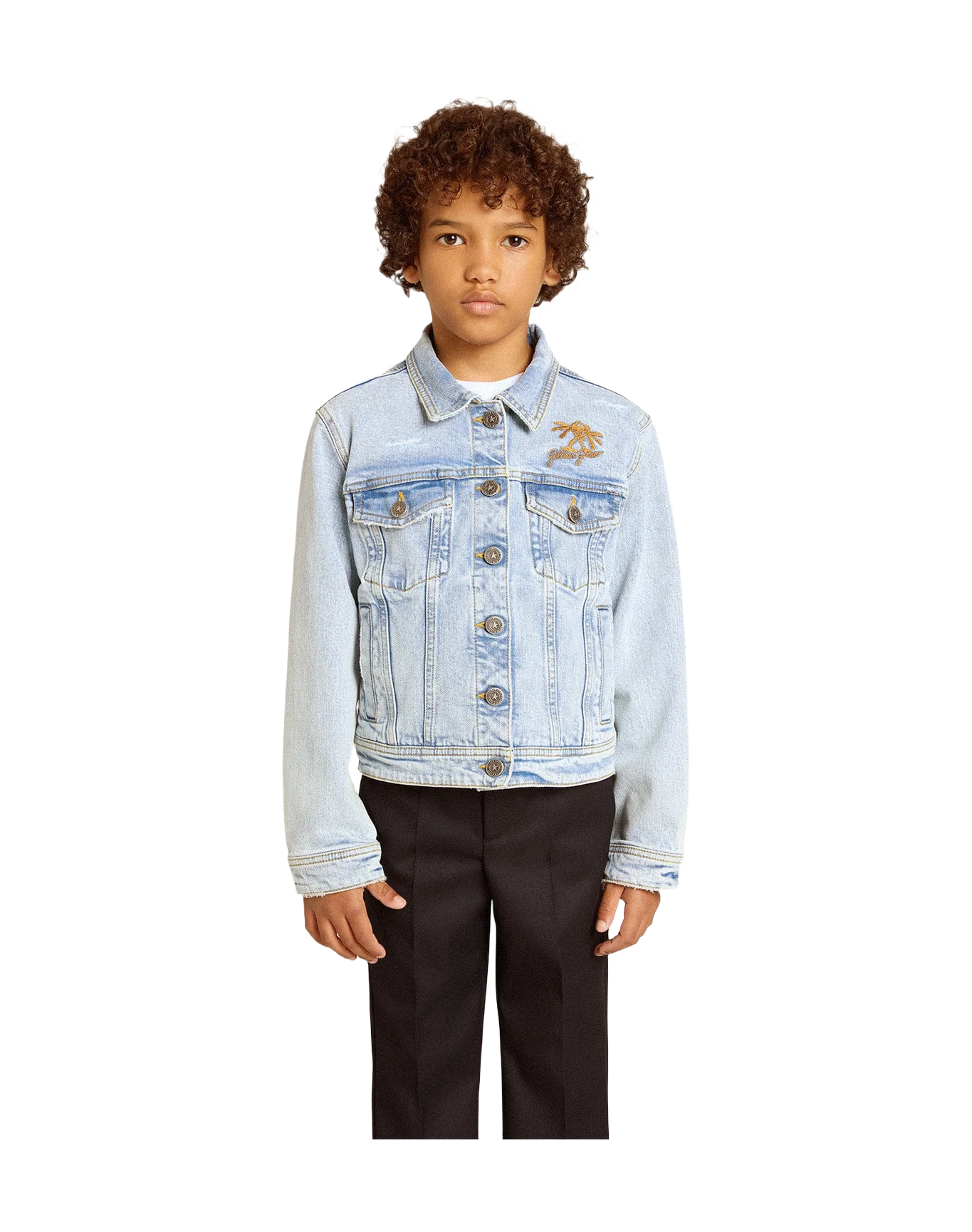 Kids | Light Denim Jacket with Embroidery | Light Blue - Image 12