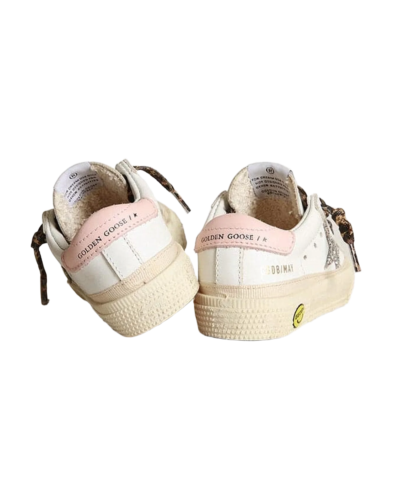 Kids | May Leather Upper & Heel Glitter Star | White x Silver x Rose Quartz - Image 2