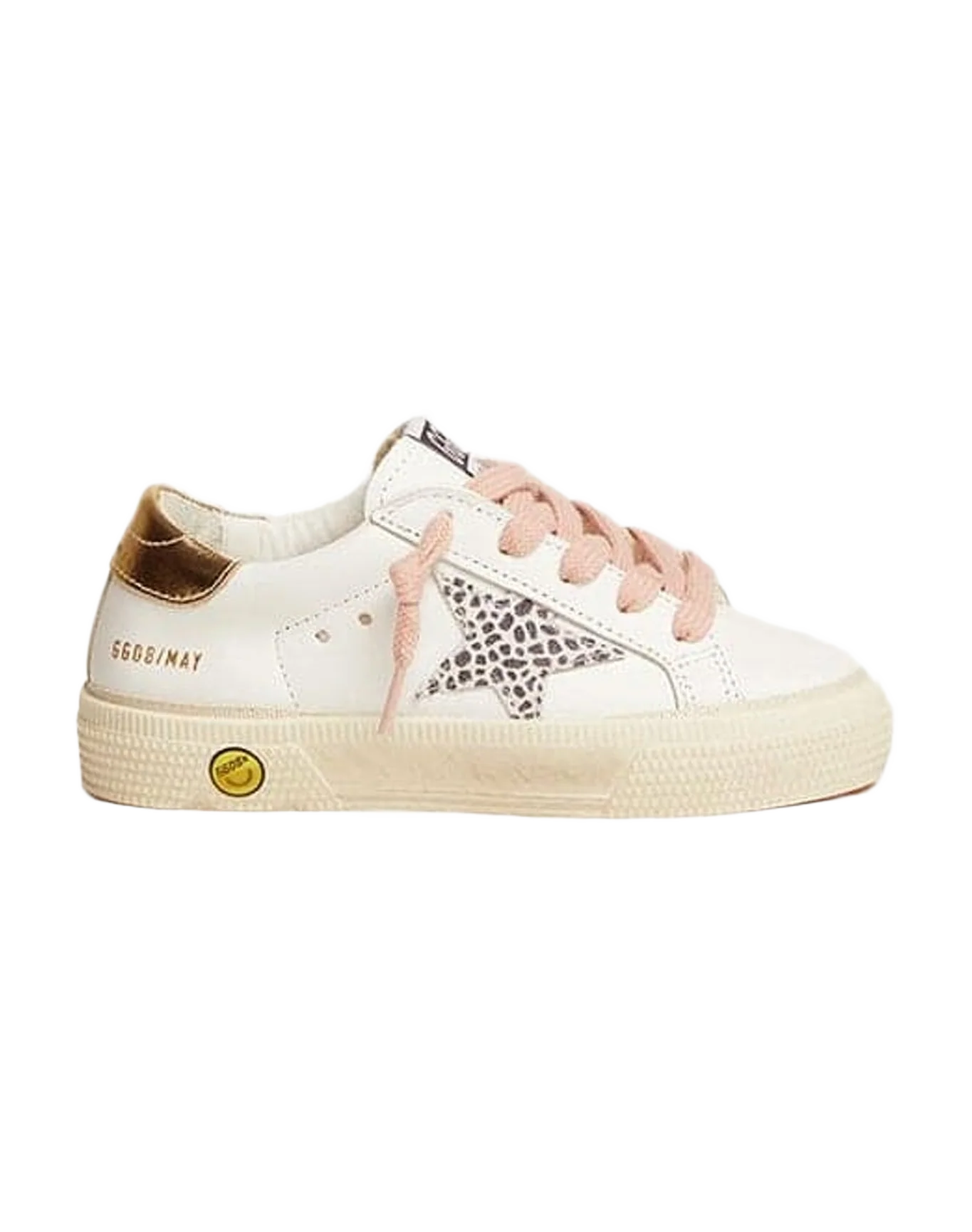 Kids | May Leather Upper Maculated Glitter Leather Star | White x White Black Maculated x Gold (V1)