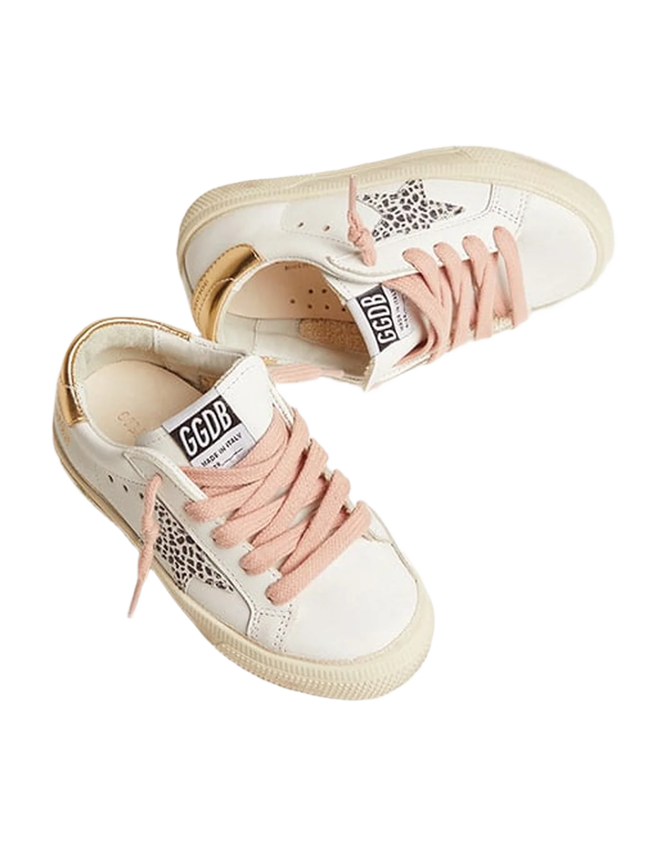 Kids | May Leather Upper Maculated Glitter Leather Star | White x White Black Maculated x Gold (V2) - Image 6