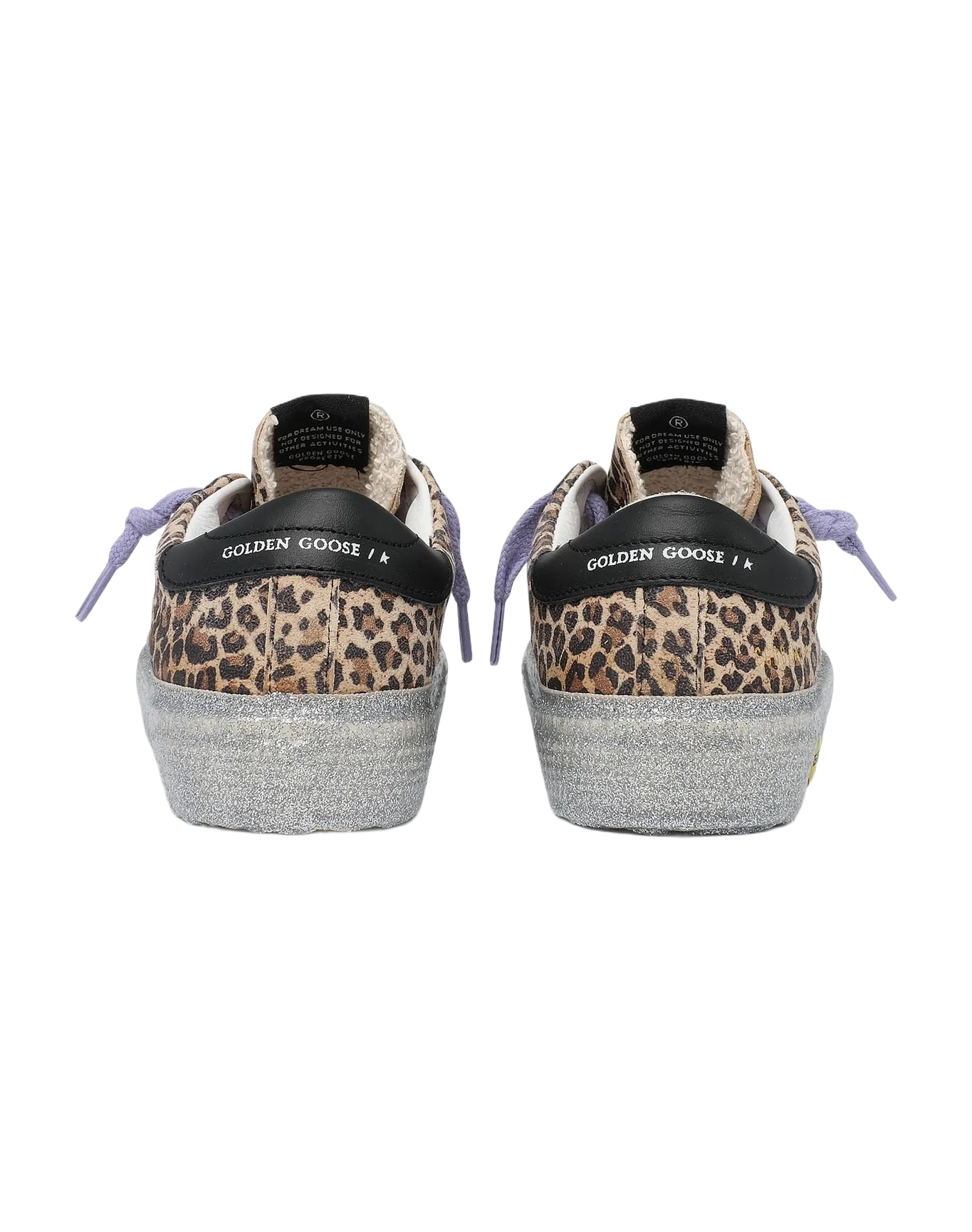 Kids | May Leopard with White Star & Black Heel Tab | Beige Brown Leo x White x Black - Image 5