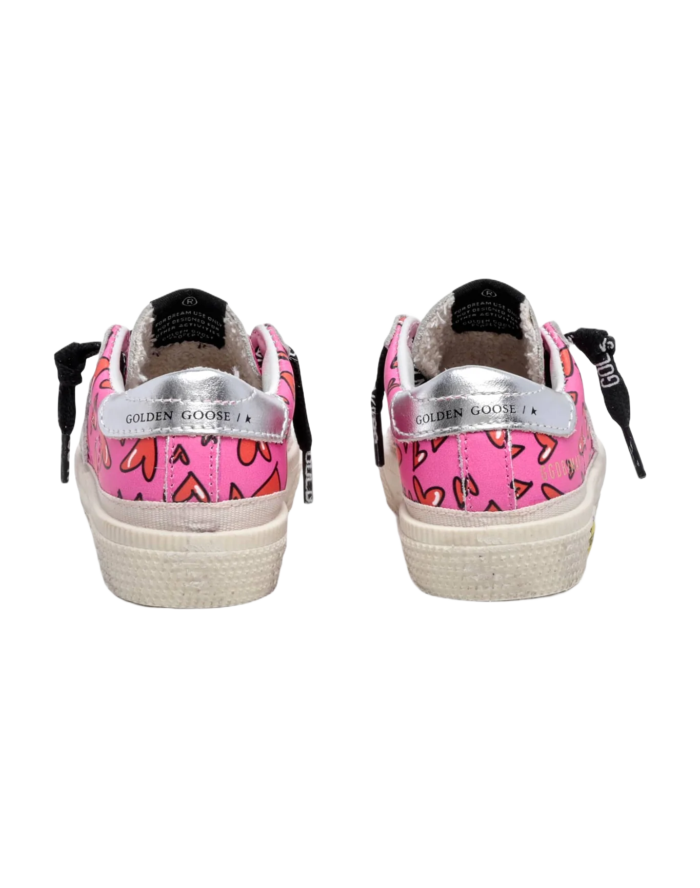 Kids | May Pink with Red Heart All Over & Silver Heel | Fluo Fuxia x Red x Ice x Silver - Image 7