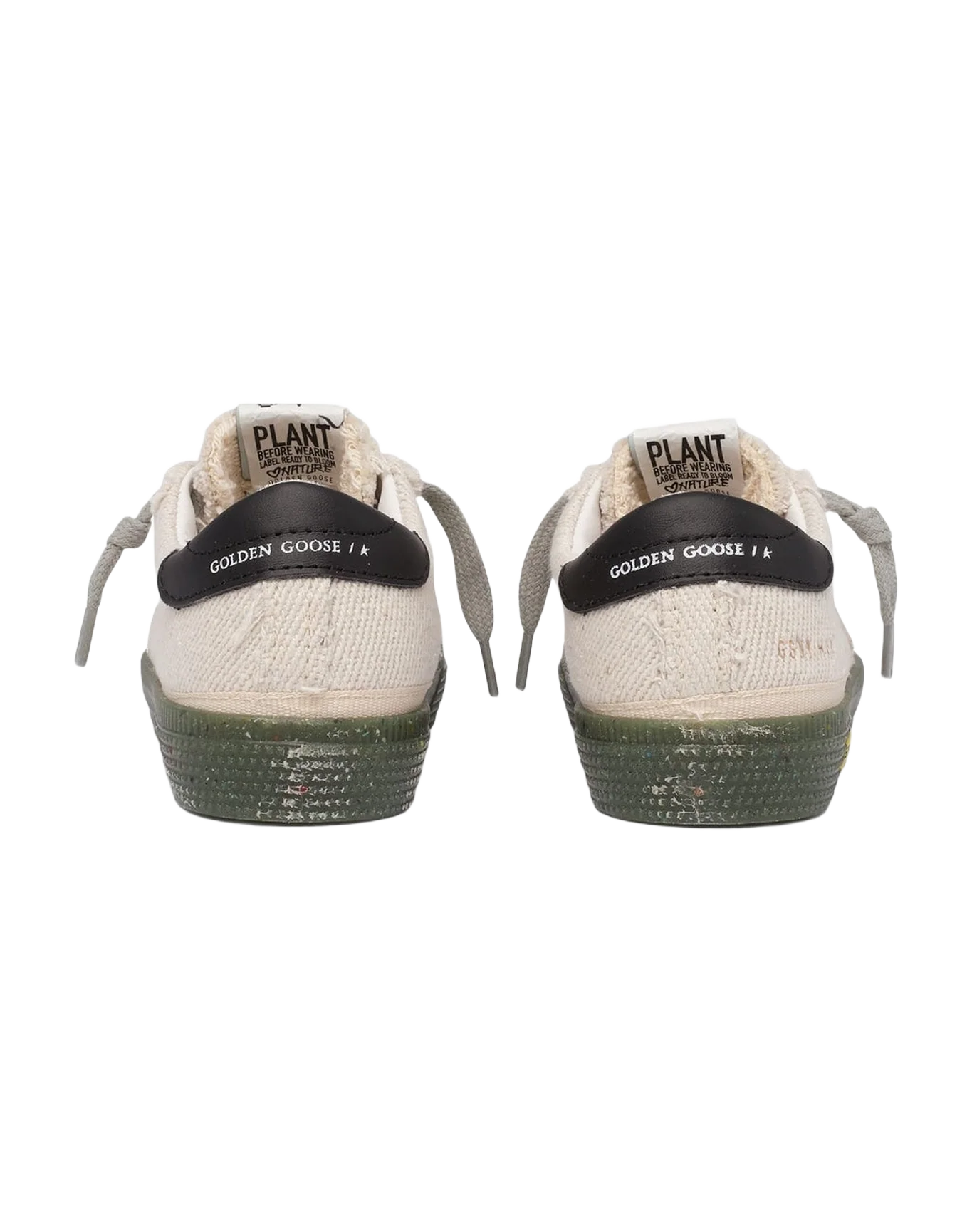 Kids | May Sneakers Junior with Military Green Base & White Star & Black Heel Tab | Off White x Black