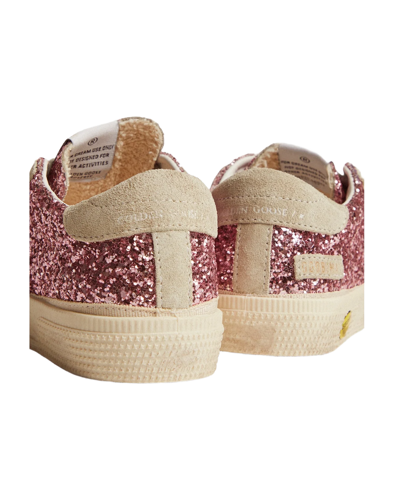 Kids | May Sneakers Pink Glitter with Star & Heel Tab Ice-Gray Suede | Bubblegum Pink x Ice (V2) - Image 5