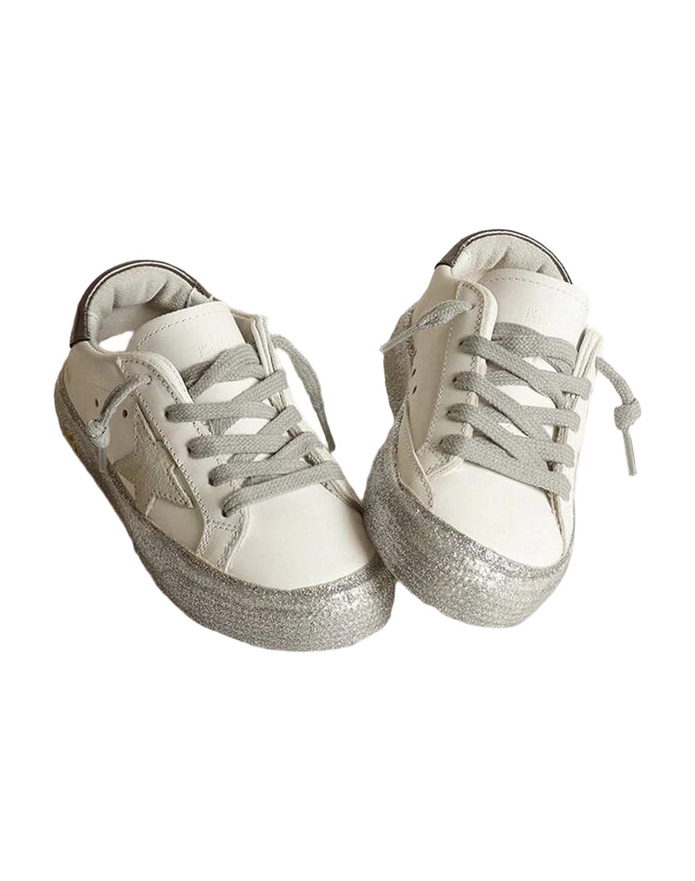 Kids | May Star Teen White Leather with Dark Gray Heel Tab | White x Ice x Charcoal Grey - Image 4
