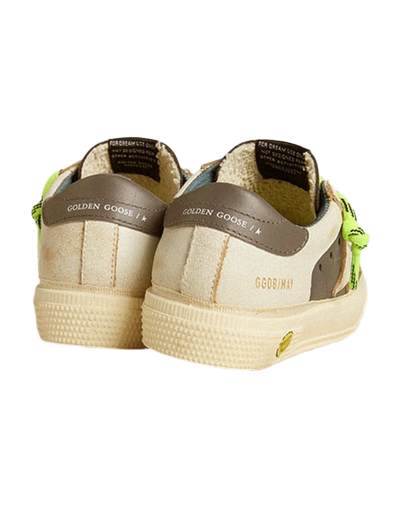 Kids | May Young White & Blue Leather with Fluorescent Laces | White x Dark Blue - Image 4