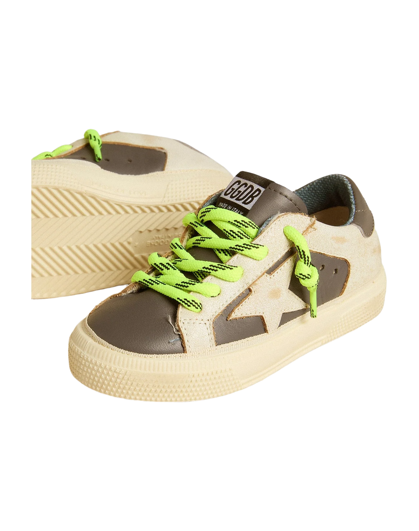 Kids | May Young White & Blue Leather with Fluorescent Laces | White x Dark Blue - Image 8