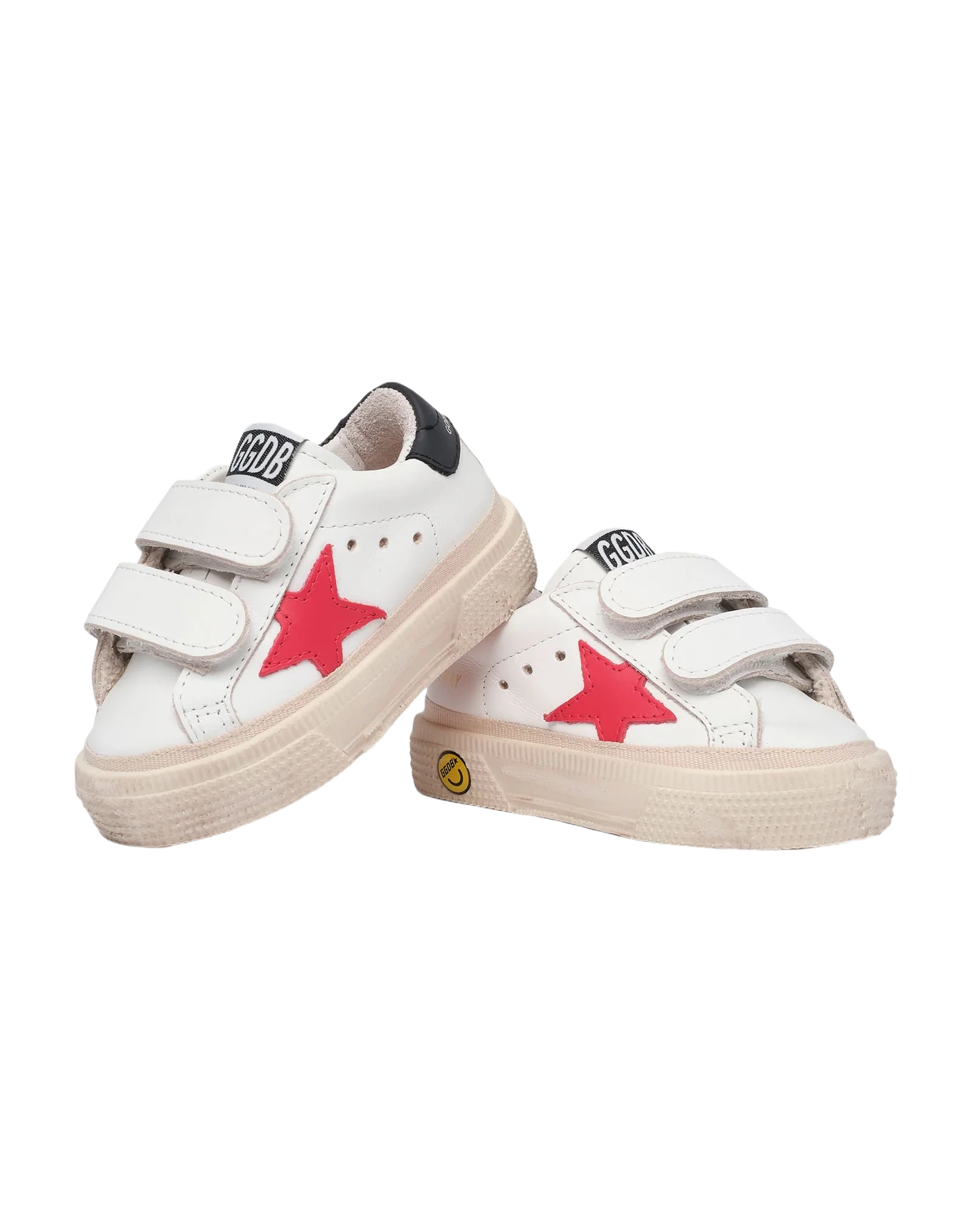Kids | May Young White Leather with Red Star & Black Heel Tab | White x Red x Night Blue - Image 3