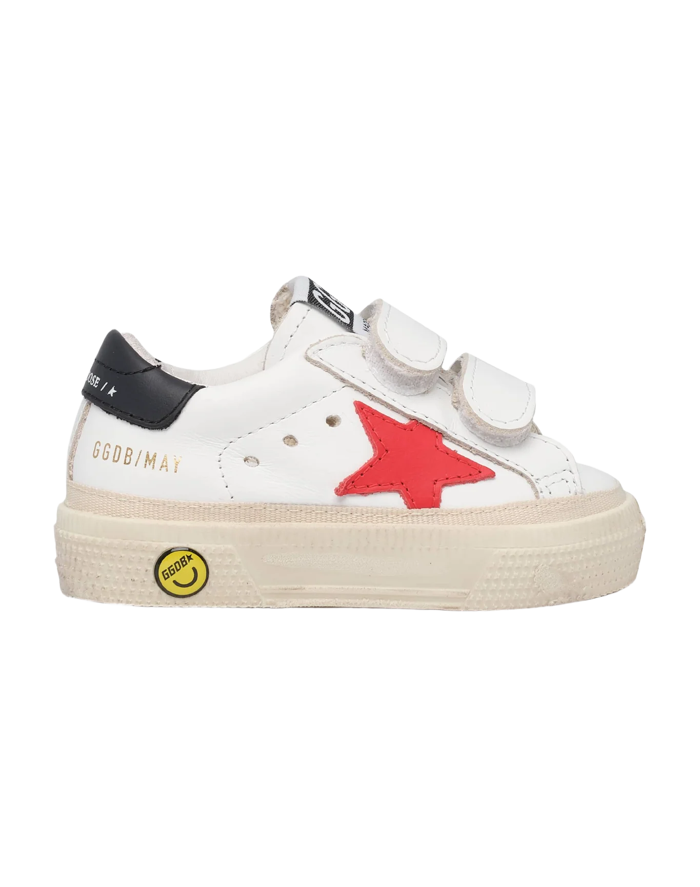 Kids | May Young White Leather with Red Star & Black Heel Tab | White x Red x Night Blue - Image 8